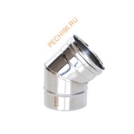 Отвод 45° ТиС Энерго, нержавейка AISI 310-0,8 мм, D200 мм