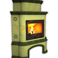 Печь-камин КимрПечь Прованс угловой двухъярусный Олива с дровником