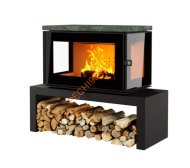 Печь-камин АСТОВ КУБ 3С 800 Талькомагнезит, на подиуме