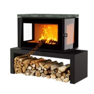 Печь-камин АСТОВ КУБ 3С 800 Талькомагнезит, на подиуме