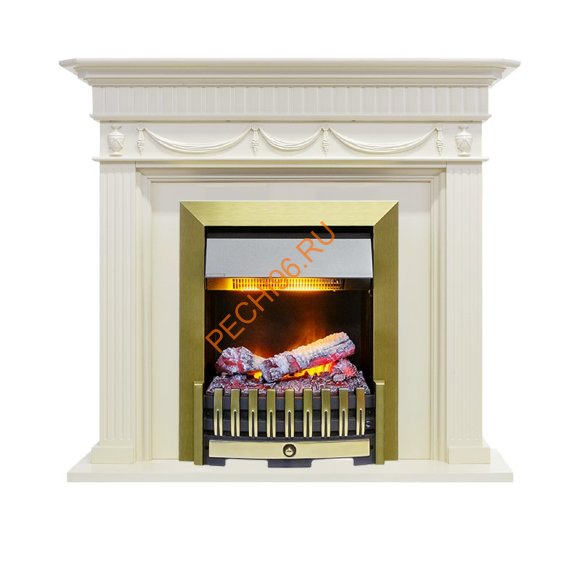 Электрокамин Dimplex Corfu с очагом Danville Antique Brass FB2 слоновая кость