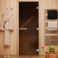 Дверь стеклянная DoorWood Эталон, 2000х800 мм, стекло бронза матовая 10 мм