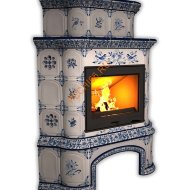 Печь-камин КимрПечь Прованс угловой двухъярусный Дельфт с дровником