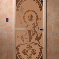 Дверь стеклянная DoorWood «Посейдон бронза матовая», 2000х800 мм