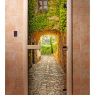 Дверь стеклянная DoorWood с фотопечатью «Венецианский дворик»