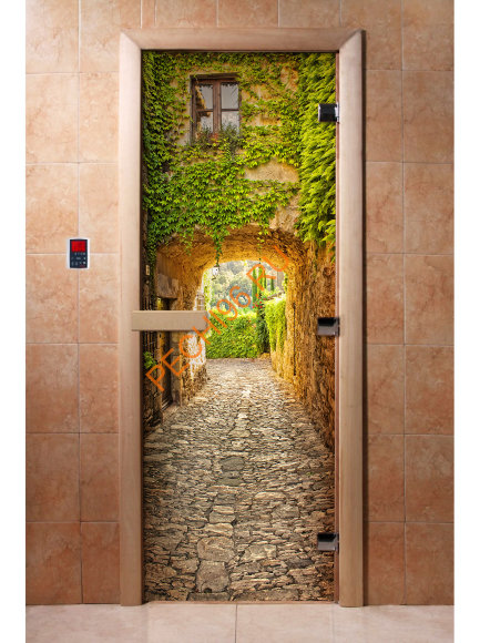 Дверь стеклянная DoorWood с фотопечатью «Венецианский дворик»