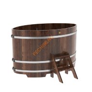 Купель для бани BentWood овальная из морёной лиственницы Премиум, 1,12х1,83 м