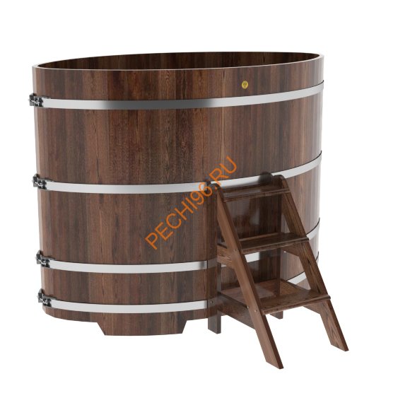 Купель для бани BentWood овальная из морёной лиственницы Премиум, 1,12х1,83 м