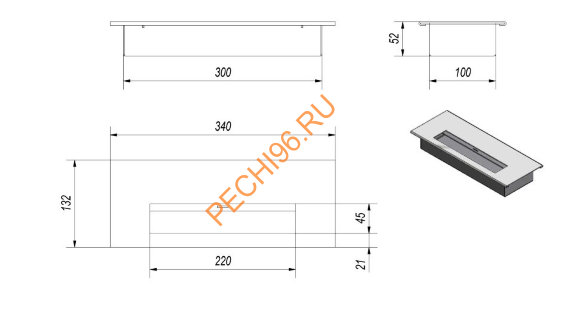 Биокамин напольный Kratki WHISKEY 2, TUV