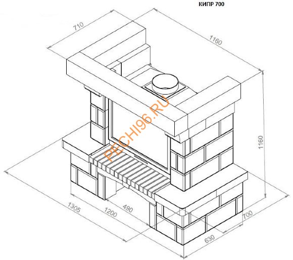 Каминная облицовка Кипр 700 приставная