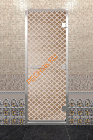 Дверь стеклянная DoorWood Хамам «Мираж» прозрачная, 1900х700 мм