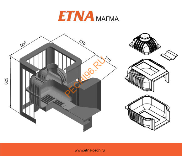 Печь банная Этна Магма 18 Панорама