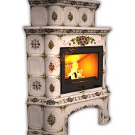 Печь-камин КимрПечь Прованс угловой двухъярусный Лето с дровником