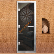 Дверь в хамам стеклянная Арта Престиж Арт 60G Восток, коробка алюминий с порогом