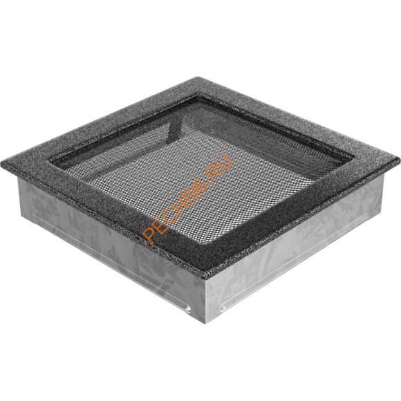 Вентиляционная решетка Kratki 22CS 220х220 мм черная/серебро