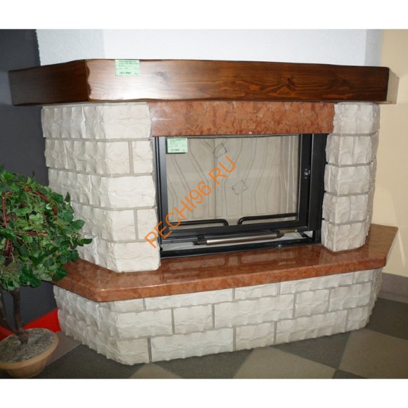 Дровяной камин Palazzetti BERNINI corner с топкой TERMOFIRE Mini frontale