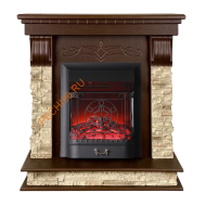 Электрокамин InterFlame Брайт с очагом Majestic LUX BLACK