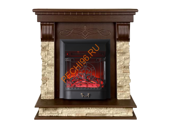 Электрокамин InterFlame Брайт с очагом Majestic LUX BLACK