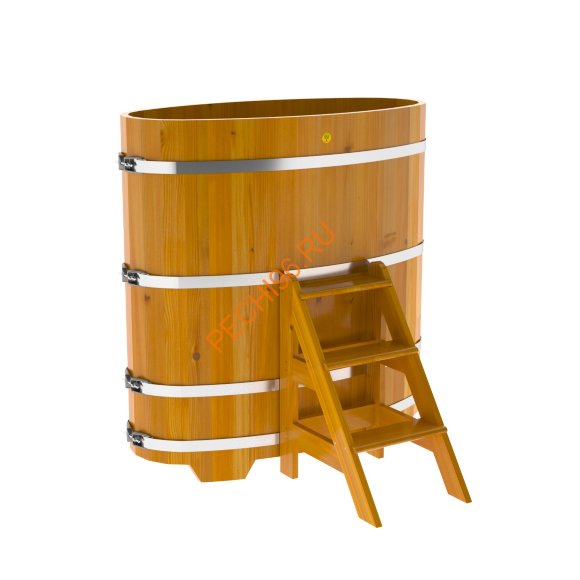 Купель для бани BentWood овальная из лиственницы Рустик, 0,69х1,31 м