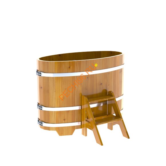 Купель для бани BentWood овальная из лиственницы Рустик, 0,69х1,31 м