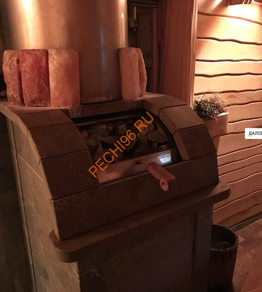 Печь банная Калита Князь чугунный портал панорамное стекло талькохлорит 