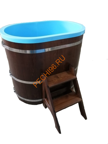 Купель для бани ExpertSaun овальная из кедра с пластиковой вставкой и колеровкой, h 1200мм