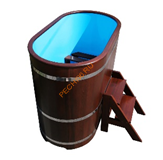 Купель для бани ExpertSaun овальная из кедра с пластиковой вставкой и колеровкой, h 1200мм