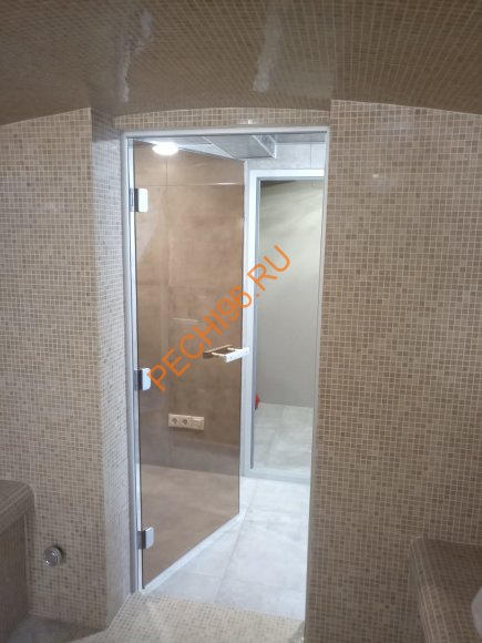 Дверь в хамам стеклянная Арта Элит Бронза, коробка алюминий