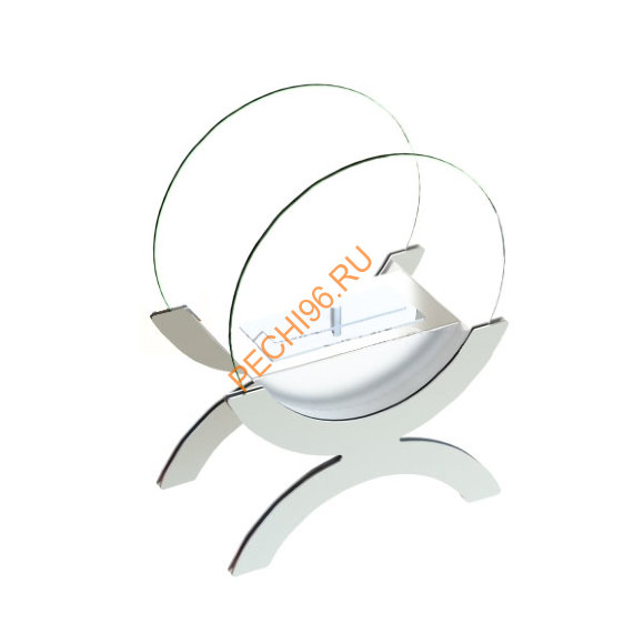 Биокамин Аурис mini White c прозрачными стеклами