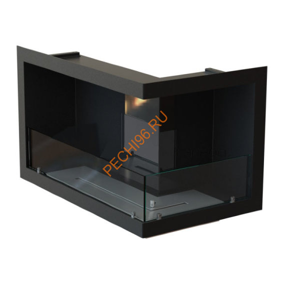 Биокамин угловой 500х900х520 мм, стемалит, стекло тонированное