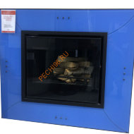 Дровяной камин EdilKamin WIND Vetro Azzurro с топкой LUCE PLUS 62 N