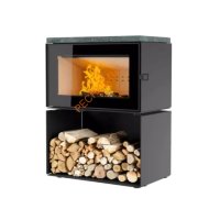 Печь-камин АСТОВ КУБ 800 Талькомагнезит на дровнике