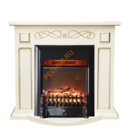 Электрокамин InterFlame Аспен патина белый с очагом Fobos GLS