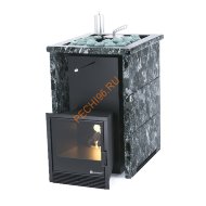 Печь банная ИзиСтим Анапа в трёхстороннем кожухе из пироксенита с открытым верхом
