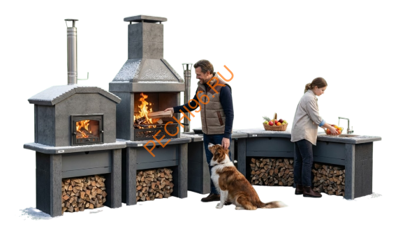 Русская печь Крестьянка Графит