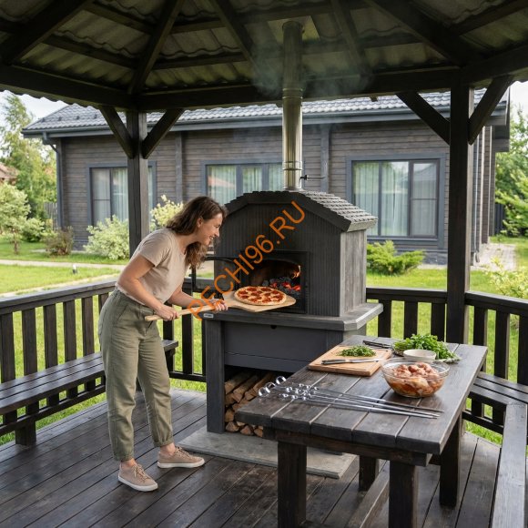 Русская печь Крестьянка Графит