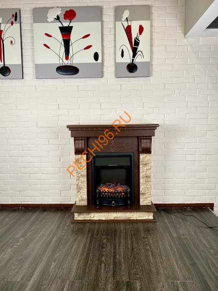 Электрокамин InterFlame Брайт с очагом Fobos LUX BLACK