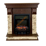 Электрокамин InterFlame Брайт с очагом Fobos LUX BLACK