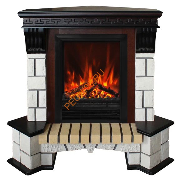 Электрокамин RealFlame Stone Corner STD АО с очагом Eugene