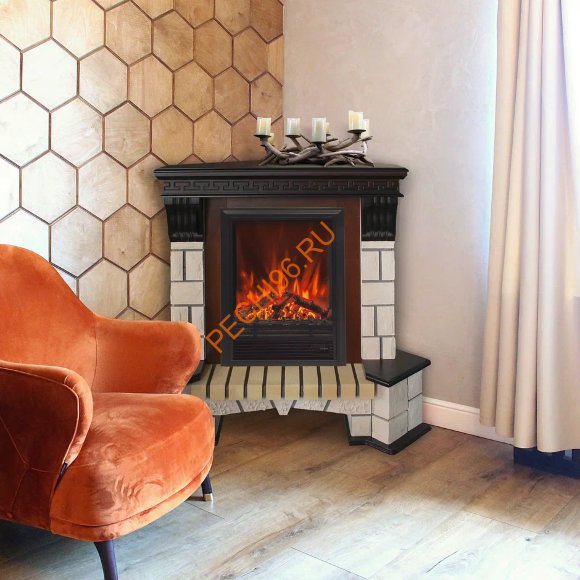 Электрокамин RealFlame Stone Corner STD АО с очагом Eugene