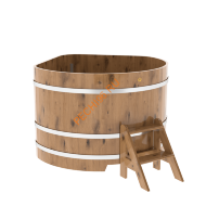 Купель для бани BentWood угловая из дуба Рустик, 1,37х1,37 м