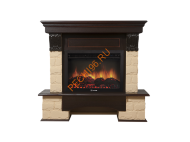 Электрокамин Electrolux Sphere Plus EFP/P-2720RLS с порталом Firelight Forte 25S, камень бежевый, темный дуб