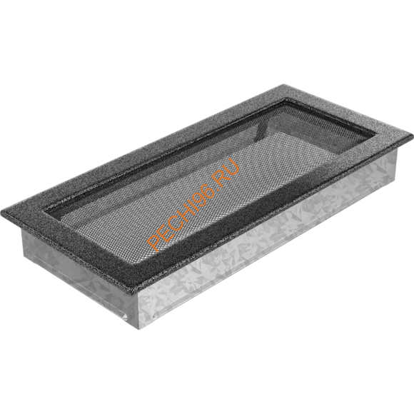 Вентиляционная решетка Kratki 22/37CS 220х370 мм черная/серебро