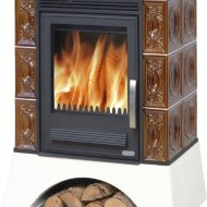 Печь-камин ABX Helvetia KP белый цоколь вставка Комбо