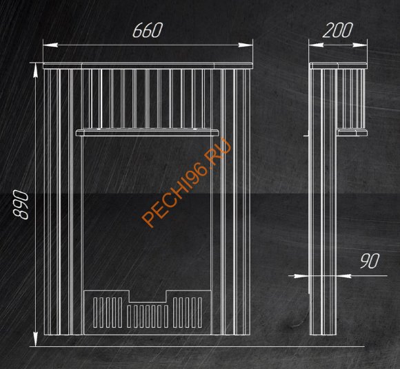  Портал для банной печи Ферингер Мини, Оптима, Квадра ПС Змеевик+Россо Леванте