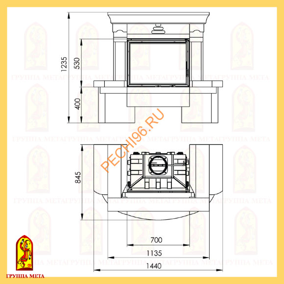 Облицовка для камина Мета Престо 700 Облицовка для камина Мета Престо 700