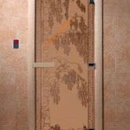 Дверь стеклянная DoorWood «Березка бронза матовая», 1800х600 мм