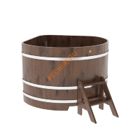 Купель для бани BentWood угловая из морёного дуба Рустик, 1,37х1,37 м