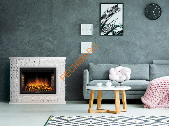 Электрокамин Electrolux EFP/P-3020LS с порталом Firelight Quadro 30, песчаник белый