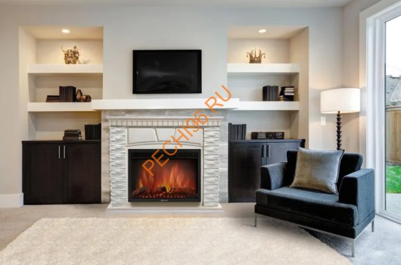 Электрокамин Electrolux EFP/P-3020LS с порталом Firelight Porto 30U угловой, камень белый